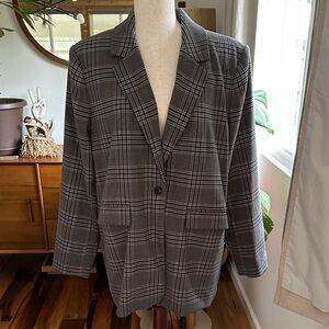 Something Navy Gray Plaid Blazer